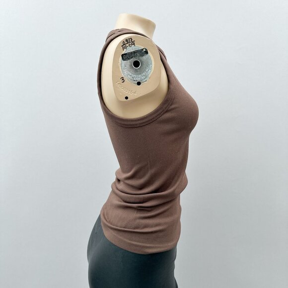 90 Degrees Womens Brown Ribbed Sleeveless Tank Top Casual‎ & Stretchy XS/S - Picture 4 of 9